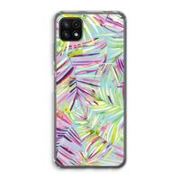 Tropical Palms Blue: Samsung Galaxy A22 5G Transparant Hoesje