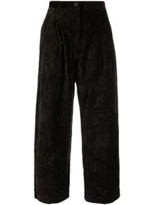 Ziggy Chen pantalon ample en coton à plis - Marron