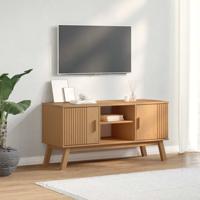 Tv-meubel OLDEN 114x43x57 cm massief grenenhout bruin