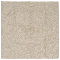 VidaXL Vloerkleden vierkant natuurlijk en wit 120 x 120 cm jute