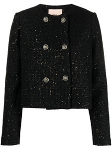 TWINSET veste courte pailletée à boutonnière croisée - Noir