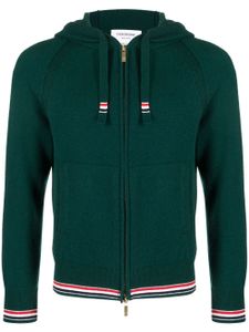 Thom Browne hoodie zippé en cachemire - Vert