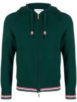 Thom Browne hoodie zippé en cachemire - Vert - thumbnail