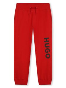 HUGO KIDS pantalon de jogging à taille nervurée - Rouge