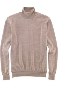 OLYMP Casual Modern Fit Coltrui lichtbeige, Effen