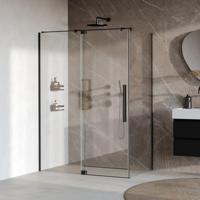 BRAUER Stellar Douchecabine - 140x80x200cm - draaideur - glascoating - omkeerbaar - helder glas - mat zwart GS-SRC1H14080200MZ