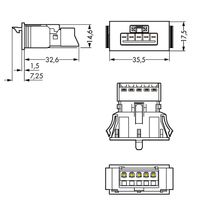 WAGO 890-715 Netstekker WINSTA MINI Stekker, recht Totaal aantal polen: 4 + PE 16 A Zwart 1 stuk(s) - thumbnail