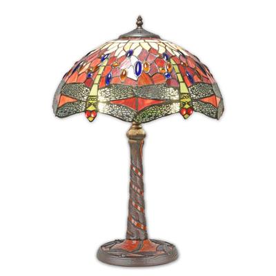A TIFFANY STYLE TABLE LAMP (RED)
