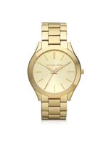 Michael Kors Dames Slim Runway goudkleurig horloge 42 mm MK3179