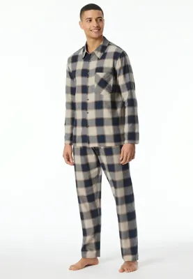 Heren Flanellen Pyjama - Geruit - Selected! Premium Warming - Flanellen heren pyjama met ruit print en knoopsluiting