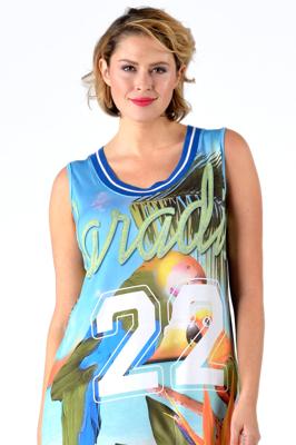 Yoek Mouwloze jurk paradise 22 | Multi | Maat L