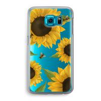Sunflower and bees: Samsung Galaxy S6 Transparant Hoesje