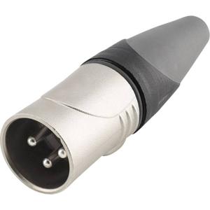 Hicon HI-X3CM-HD XLR-connector Stekker, recht Aantal polen: 3 Zwart, Zilver 1 stuk(s)