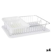 Afdruiprek voor Keukengootsteen Kinvara W6459A-161 W6459A-161 Wit 43,5 x 11 x 33,5 cm (4 Stuks)