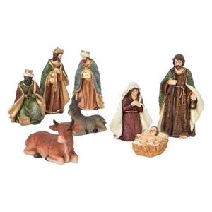 8x Kerststal figuren/beelden