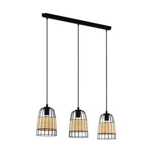 EGLO Anwick Hanglamp - E27 - 88 cm - Zwart|Rotan