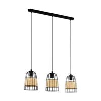 EGLO Anwick Hanglamp - E27 - 88 cm - Zwart|Rotan