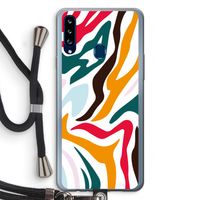 Colored Zebra: Samsung Galaxy A20s Transparant Hoesje met koord