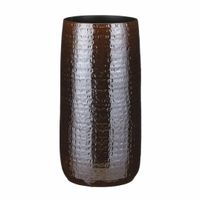 Bloemenvaas keramiek warm bruin met relief patroon - D25/H50 cm   -