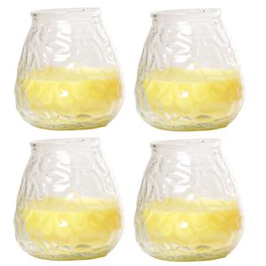 Citronella lowboy tafelkaars - 4x - 10 cm - 40 branduren - citrusgeur