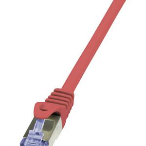 LogiLink CQ3014S RJ45 Netwerkkabel, patchkabel CAT 6A S/FTP 0.25 m Rood Vlambestendig, Snagless 1 stuk(s)