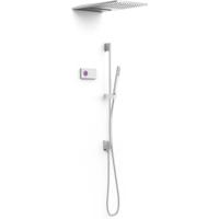 Regendouche set electronisch Tres Shower technology | Inbouw | Thermostaatkraan | 3-weg | Vierkant | Chroom