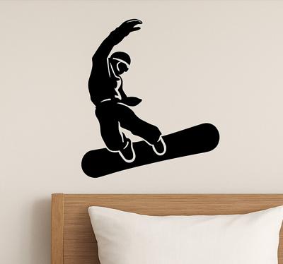Snowboarder in de lucht sticker extreme sport