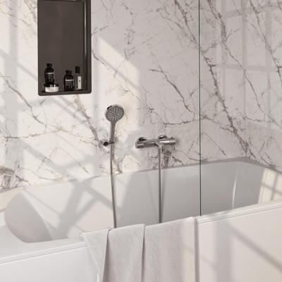 Brauer Chrome Carving Opbouw Baddouche Thermostaatkraan - Wandhouder - 3 stand - Doucheslang - Handdouche - Chroom