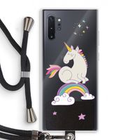 Regenboog eenhoorn: Samsung Galaxy Note 10 Plus Transparant Hoesje met koord