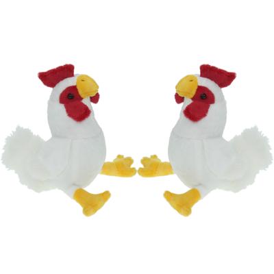 Pluche Kip knuffel - Set van 2x stuks - vogel - 20 cm - knuffeldier - boerderijknuffel - speelgoed
