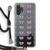 Smiley watermeloenprint: Samsung Galaxy A32 5G Transparant Hoesje met koord