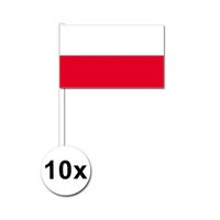 Zwaaivlaggetjes Polen 10 stuks   -