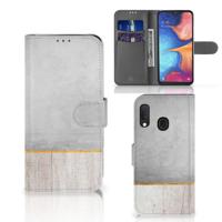 Samsung Galaxy A20e | Book Style Case | Wood Concrete