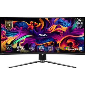 MSI MAG 341CQP QD-OLED computer monitor 86,4 cm (34") 3440 x 1440 Pixels UltraWide Quad HD QDOLED Zwart