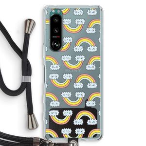 Regenboog: Sony Xperia 5 III Transparant Hoesje met koord