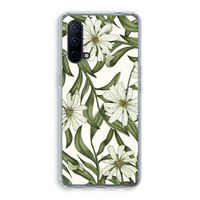 Wit bloemenpatroon: OnePlus Nord CE 5G Transparant Hoesje