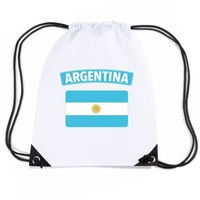 Argentinie nylon rugzak wit met Argentijnse vlag - thumbnail