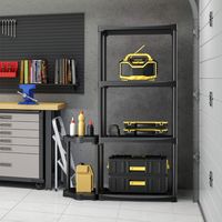 Kunststof Opbergrek met 4 Niveaus 12-Gaats Gereedschaprek Garagerek Maximale Belasting 80 kg voor Thuis Garage Werkplaats