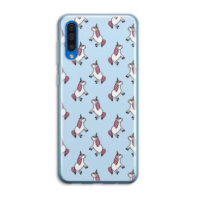 Eenhoorns overal: Samsung Galaxy A50 Transparant Hoesje