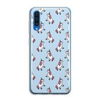 Eenhoorns overal: Samsung Galaxy A50 Transparant Hoesje