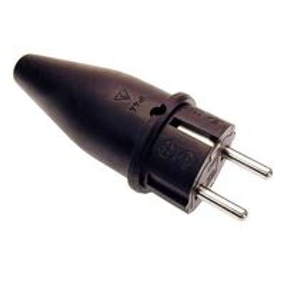 Schwabe Stekker Rubber 230 V, 16 A zwart IP44