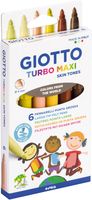 Giotto Turbo Maxi Skin Tones viltstiften, etui van 6 stuks - thumbnail
