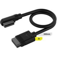 Corsair iCUE LINK Cable, 2x 200mm with Straight/Slim 90° connectors, Black - thumbnail