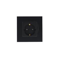 Rome Smart zwart-glas stopcontact compleet