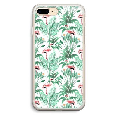 Flamingo bladeren: iPhone 7 Plus Transparant Hoesje