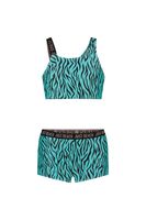 Just Beach Meisjes bikini Tanzania - Turquoise zebra - thumbnail