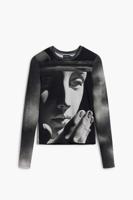 Lange mouwen T-shirt met sculptuur - BLACK - M