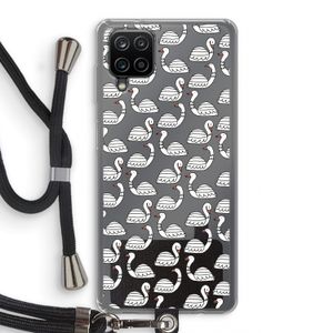 Zwanen: Samsung Galaxy A12 Transparant Hoesje met koord