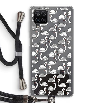 Zwanen: Samsung Galaxy A12 Transparant Hoesje met koord