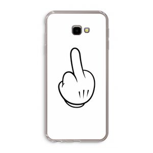 Middle finger white: Samsung Galaxy J4 Plus Transparant Hoesje